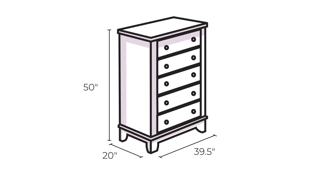 Charleston 5 Drawer Chest Dimensions