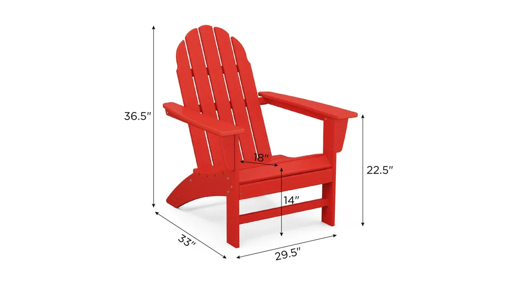 Vineyard Adirondack Chair Dimensions
