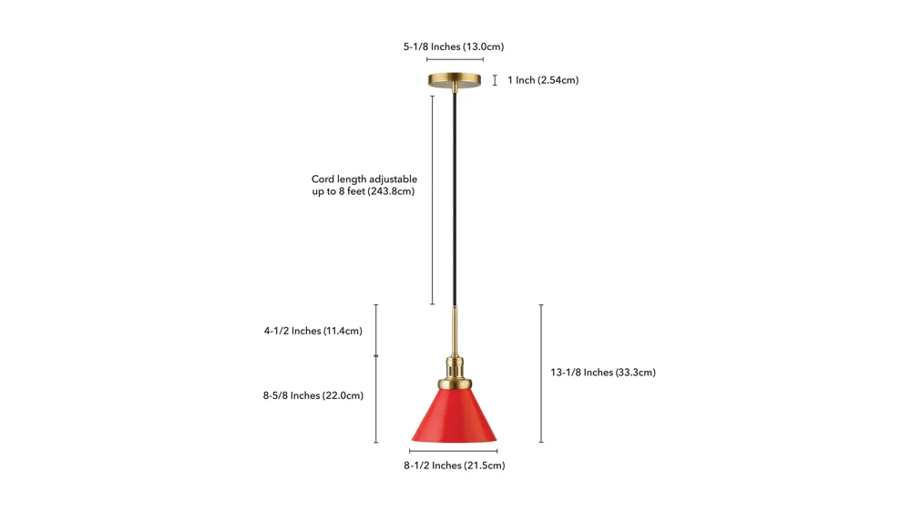 Marcio Pendant Dimensions