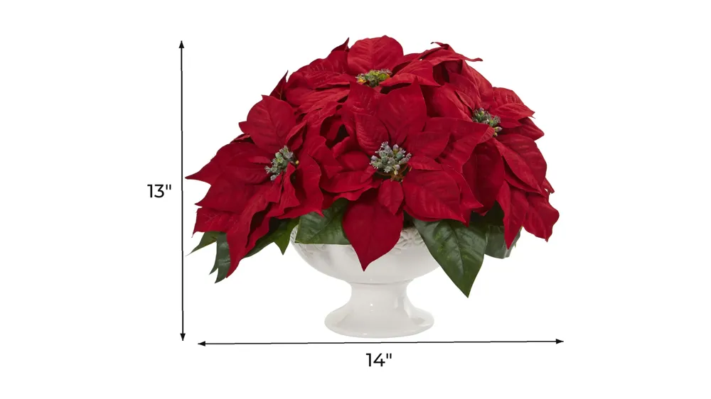 Poinsettia Artificial Arrangement Dimensions