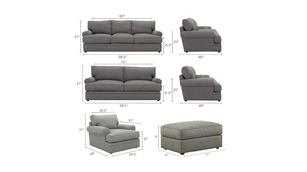 Wilkinson Living Room Set Dimensions
