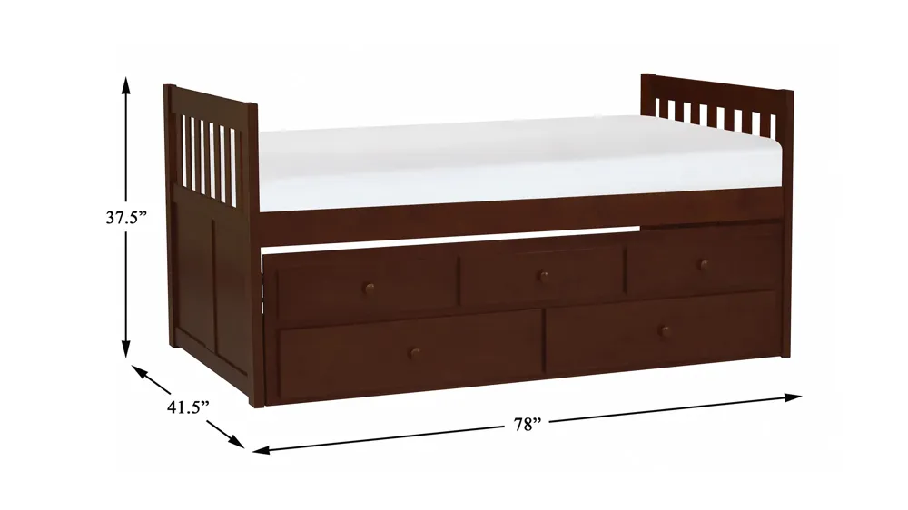 Belisar Trundle Bed w/ Storage Dimensions