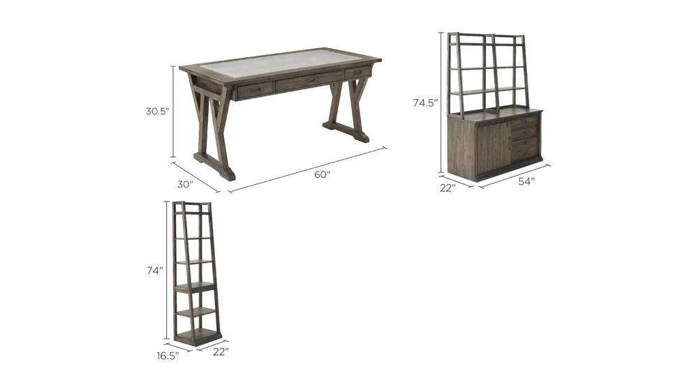 Wyatt 5-pc. Home Office Set Dimensions