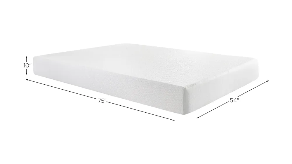 SleepInc. 10-inch Firm Gel Memory Foam Mattress in a Box Dimensions