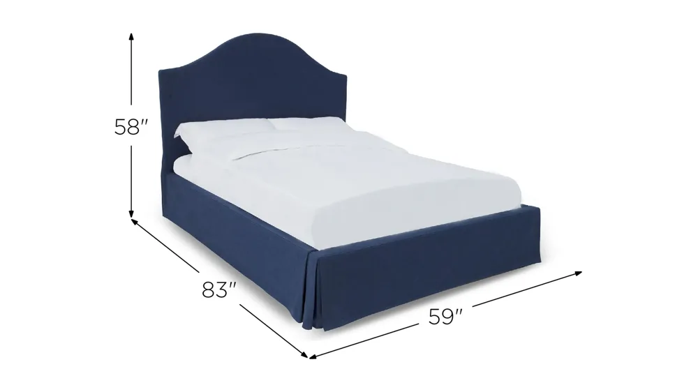 Sur Upholstered Skirted Panel Bed Dimensions
