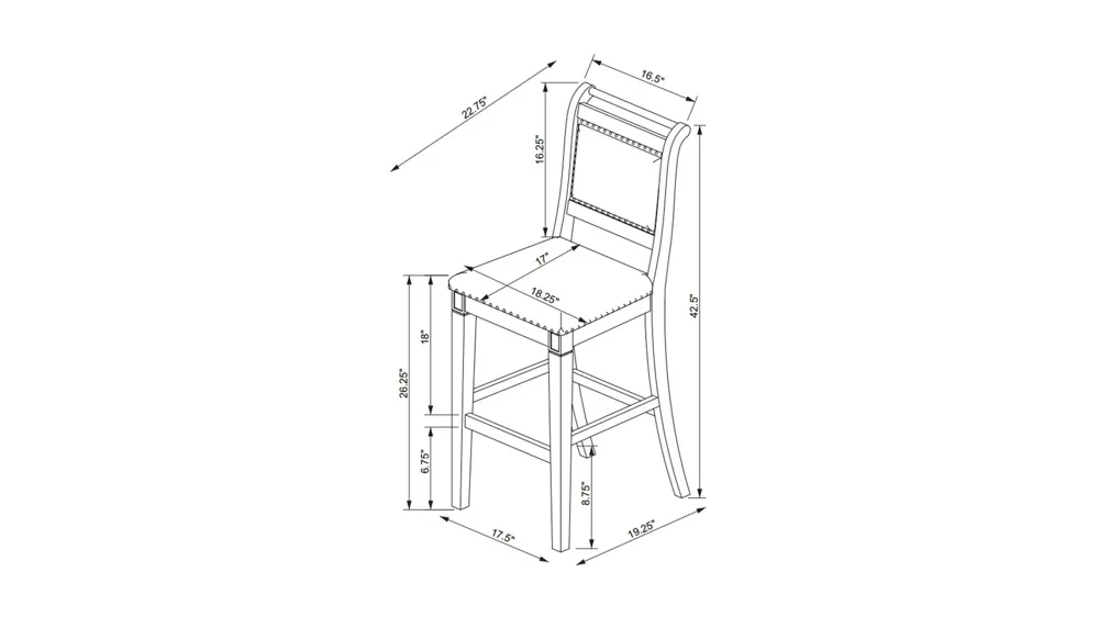 Emmy Counter Stool Dimensions