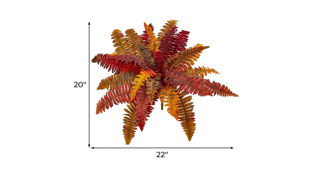 Autumn Boston Fern Artificial Plant: Set of 3 Dimensions