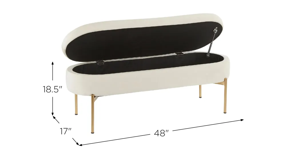 Chloe Storage Bench Dimensions