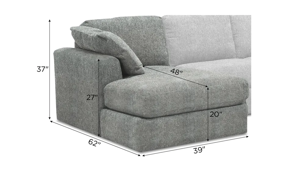 Nappily Left Arm Facing Chaise Dimensions