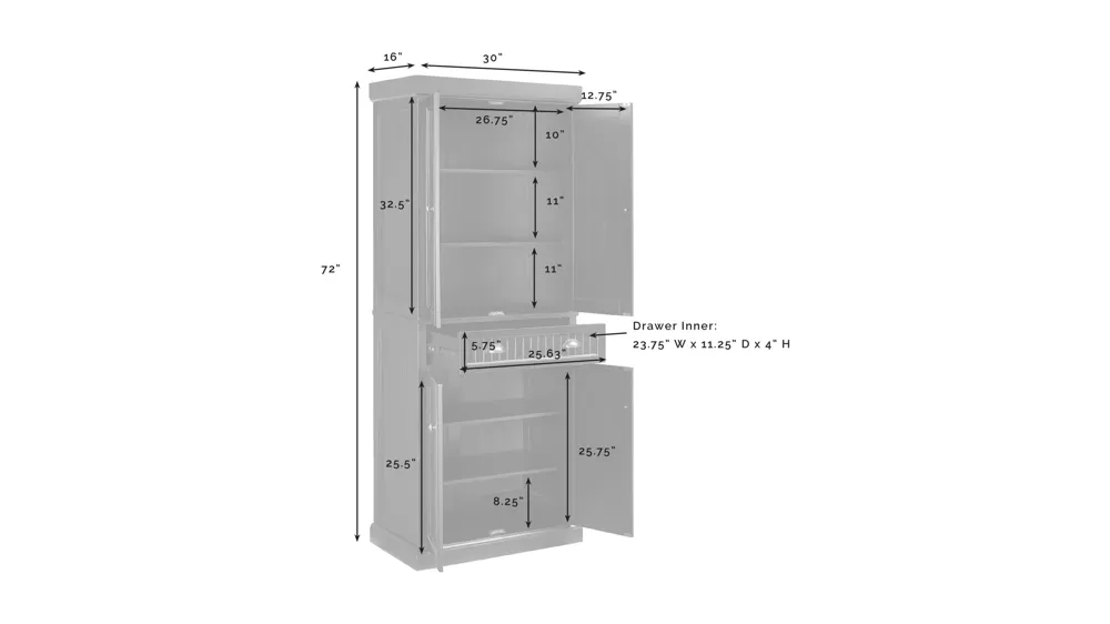Seaside Pantry Dimensions