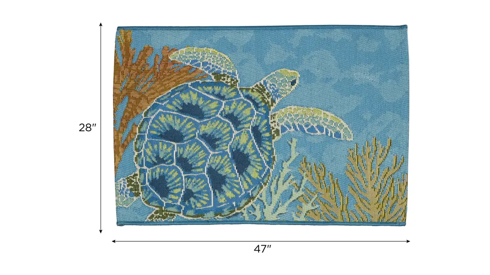 Esencia Sea Turtle Garden Indoor/Outdoor Mat Dimensions