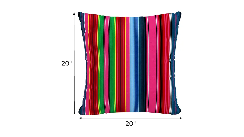 20" Outdoor Serape Stripe Pillow Dimensions