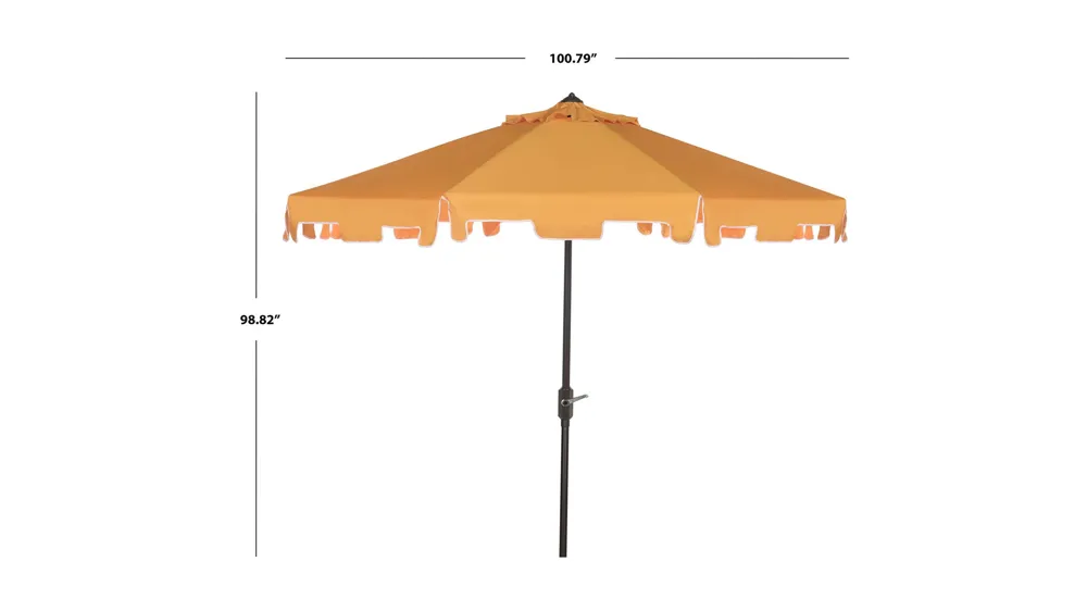 Zimmerman Outdoor UV-Resistant Crank Umbrella Dimensions
