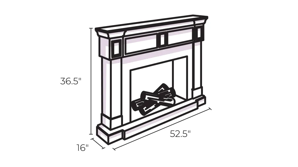Redding Touch Screen Media Fireplace Dimensions