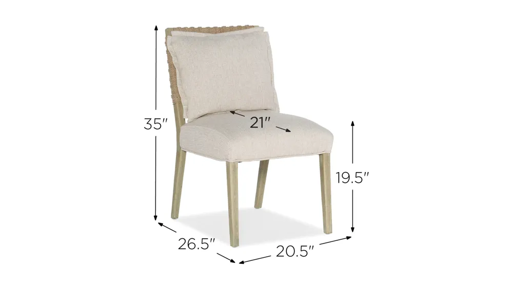 Surfrider Woven Back Side Chair - Set of 2 Dimensions