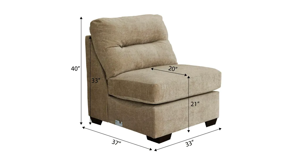 Oliver Armless Chair Dimensions