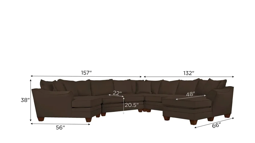 Foresthill 5-pc. Left Hand Facing Sectional Sofa Dimensions
