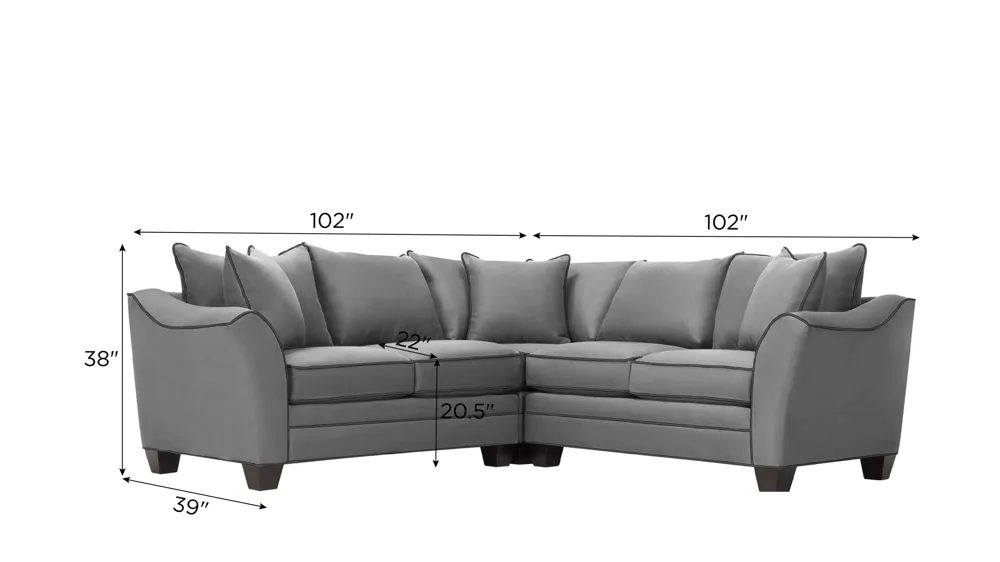 Foresthill 3-pc. Symmetrical Loveseat Sectional Sofa Dimensions