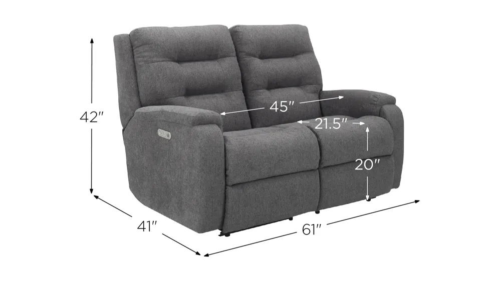 Halenbeck Triple Power Loveseat Dimensions