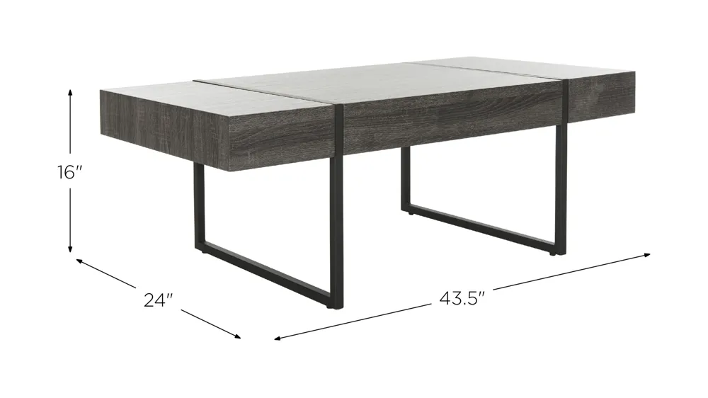 Deion Rectangular Modern Coffee Table Dimensions
