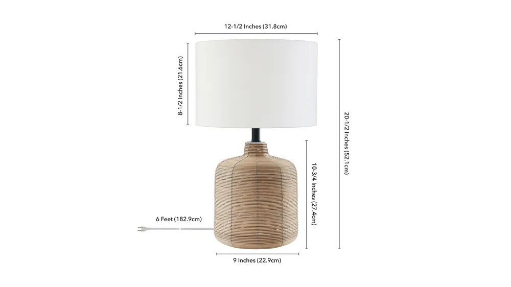 Rebecca Petite Table Lamp Dimensions