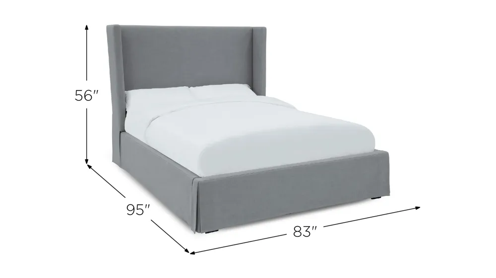 Cresta Upholstered Skirted Panel Bed Dimensions