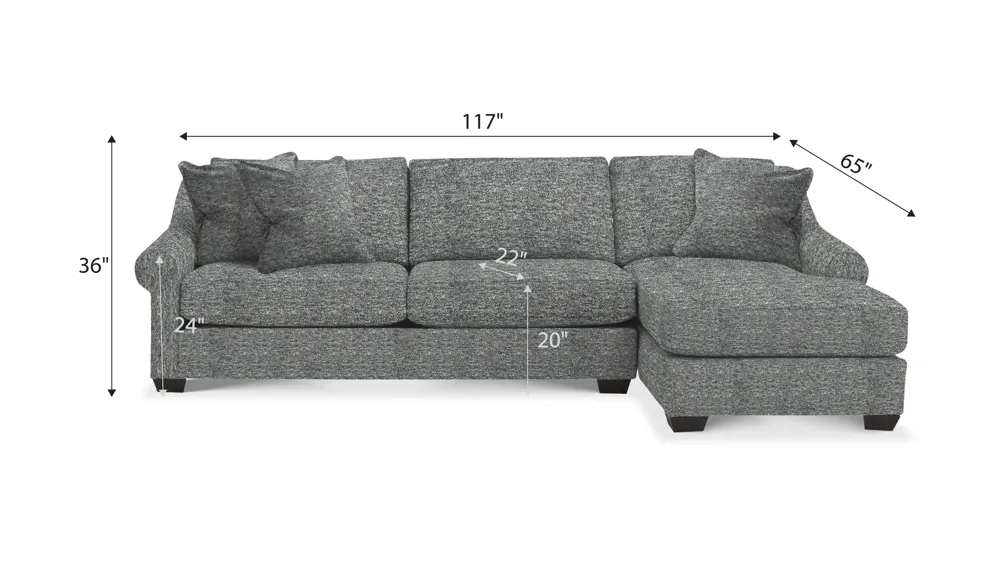 Thatcher 2-pc. Sectional Dimensions