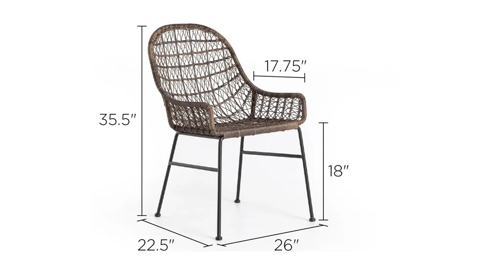 Bandera Outdoor Dining Chair Dimensions