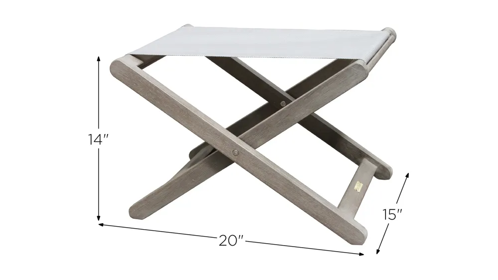 Arrington Outdoor Sling Folding Ottoman Dimensions