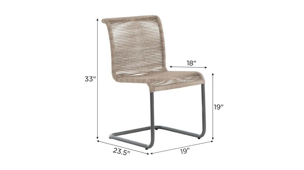 Grover Outdoor Dining Chair Dimensions