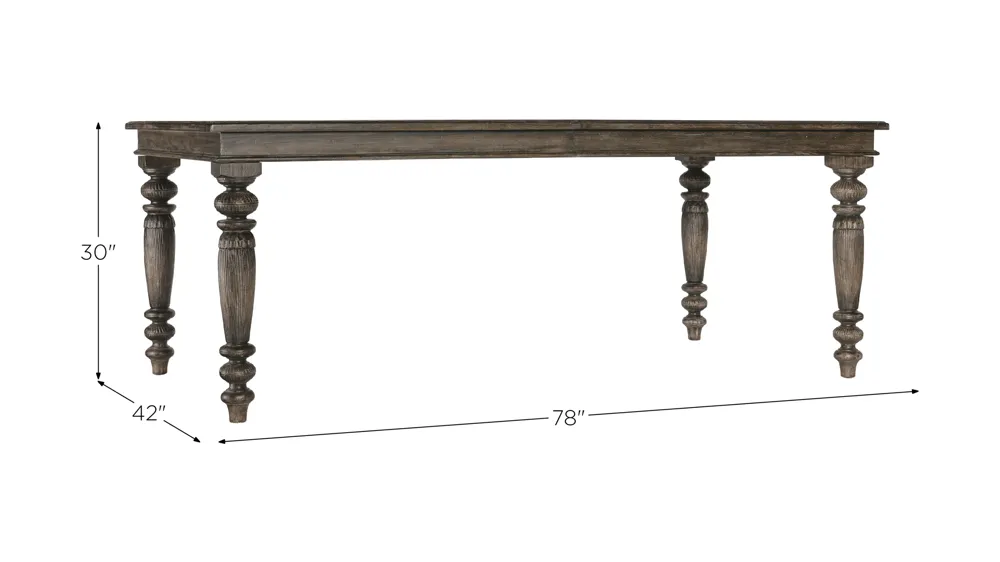 Traditions Rectangle Dining Table with Leaves Dimensions