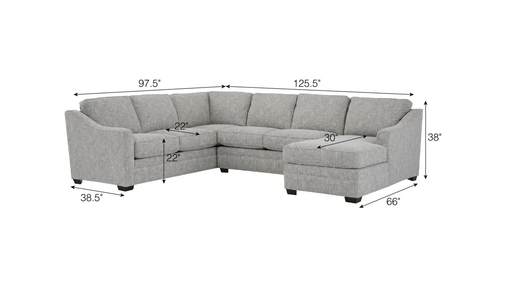Fairhaven 3-pc. Sectional Dimensions