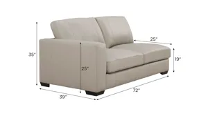 Oaklynn Leather Left Arm Facing Loveseat | Raymour & Flanigan