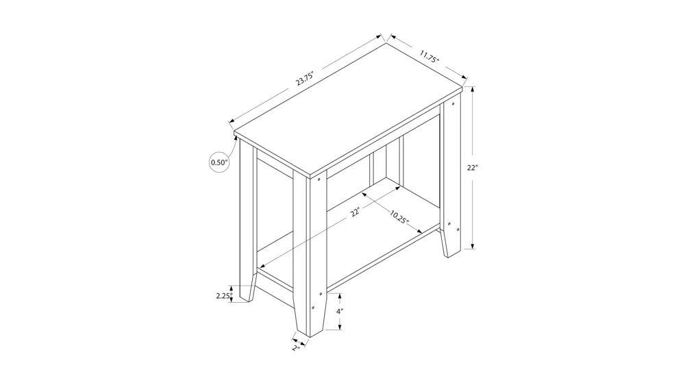 Monarch Specialties Accent End Table Dimensions
