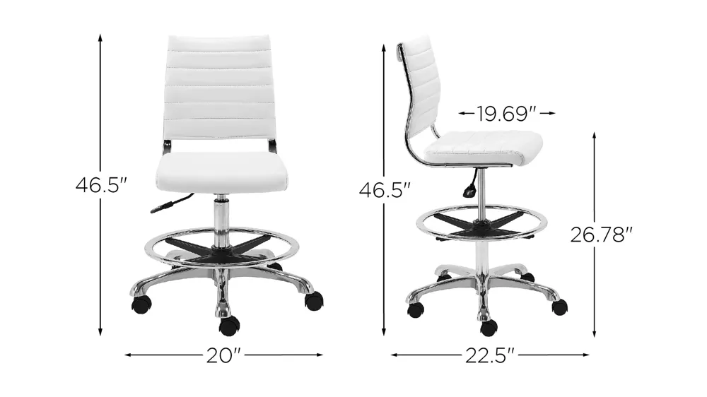 Axel Adjustable Height Drafting Stool Dimensions