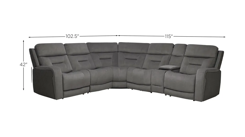 Irving 6-pc. Triple Power Sectional Dimensions