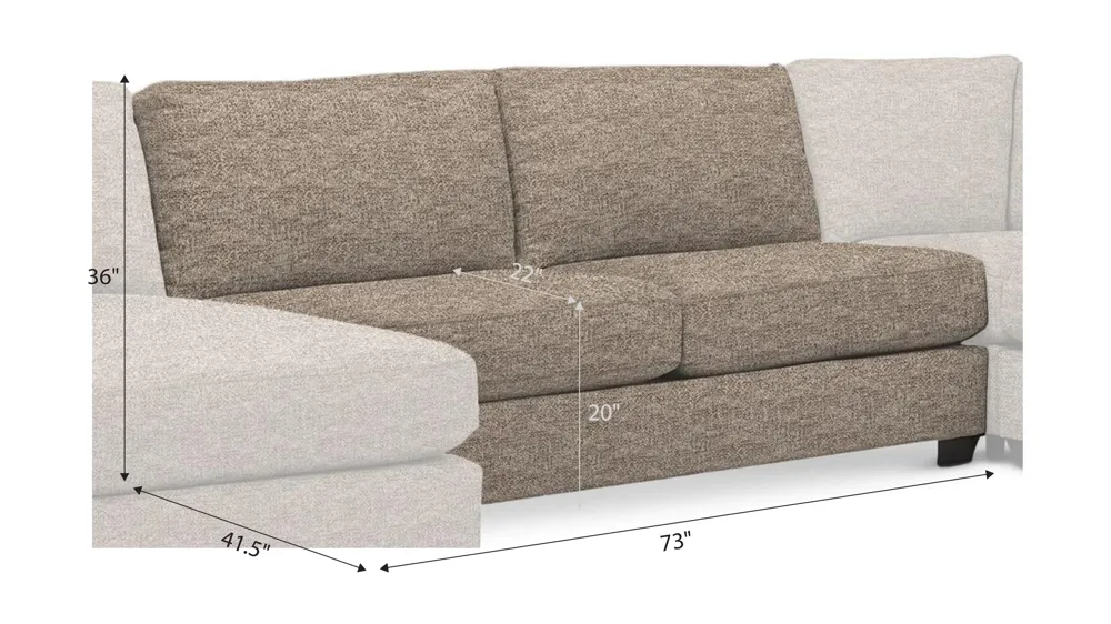 Thatcher Armless Loveseat Dimensions