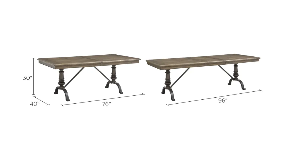 Roxbury Manor Rectangular Dining Table Dimensions