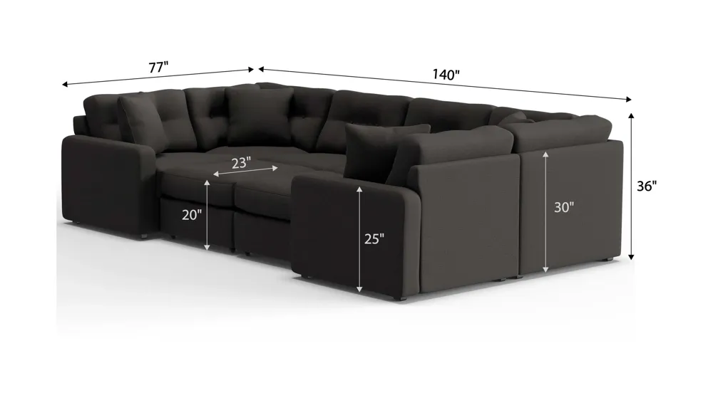 ModularOne 8-pc. Sectional Dimensions
