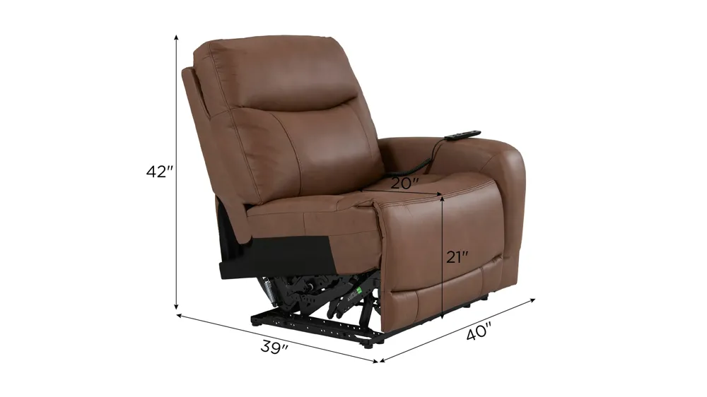 Harbin Zero Gravity Right Arm Facing Triple Power Recliner w/ Heat & Massage Dimensions