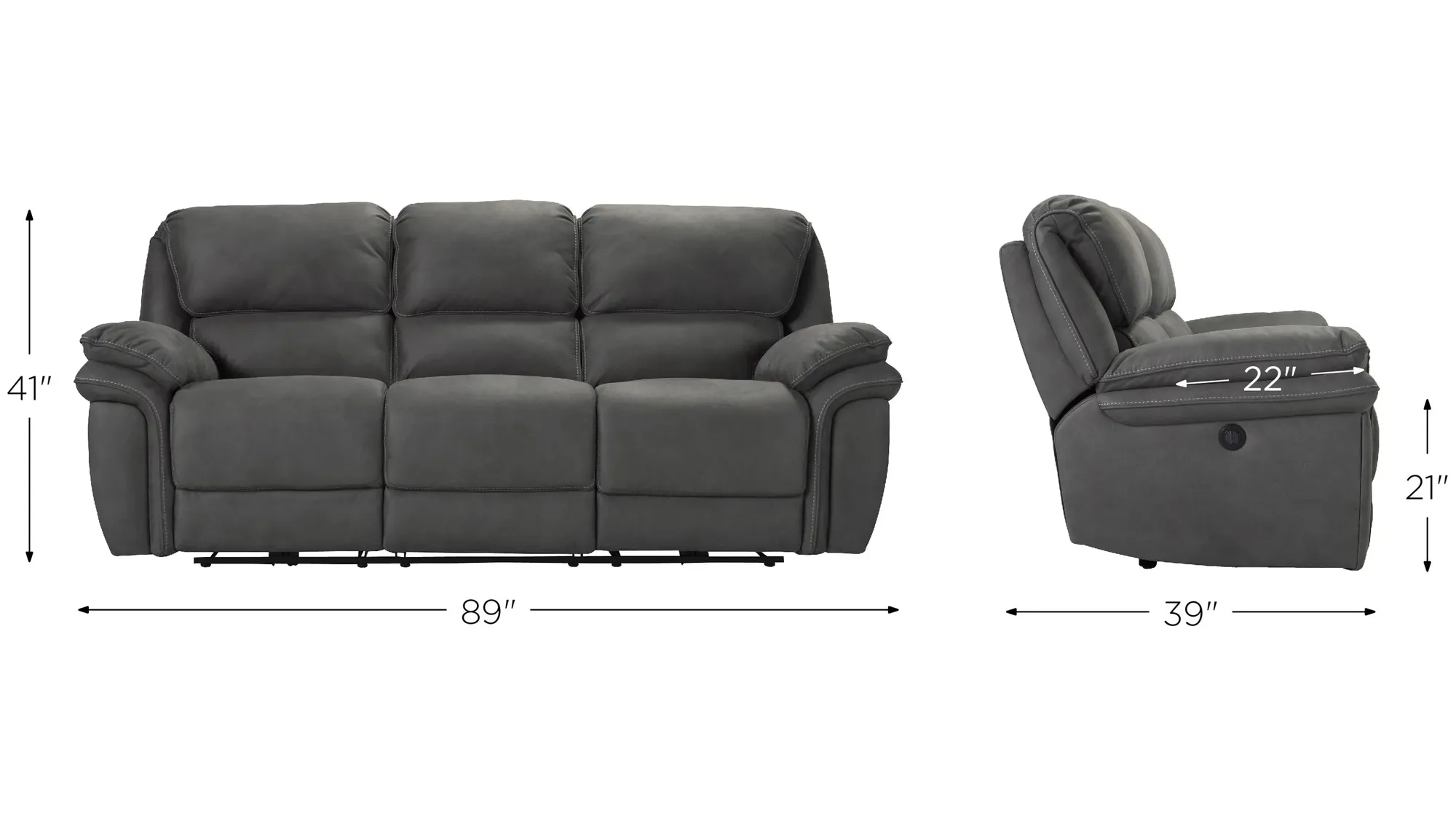 Skye Microfiber Power Reclining Sofa
