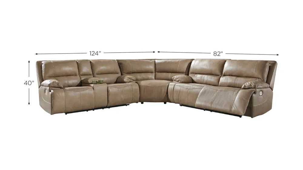 Ricmen 3-Piece Power Reclining Sectional Dimensions