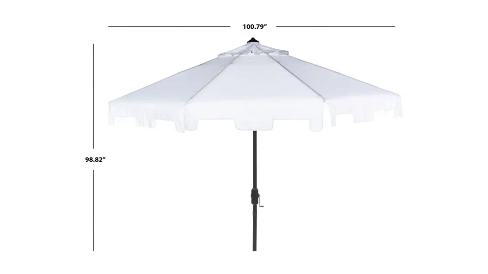 Zimmerman UV Resistant 9 ft Crank Market Push Button Tilt Umbrella w/ Flap Dimensions
