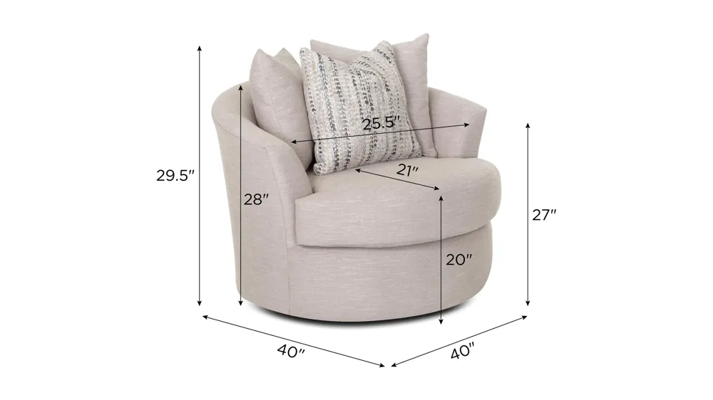 Carter Swivel Barrel Chair Dimensions
