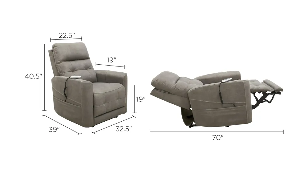 Laverne Microfiber Power Lift Recliner Dimensions
