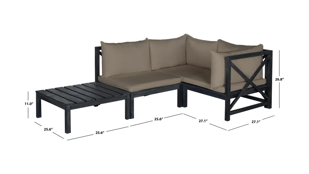Kyoga Modular Outdoor Sectional Sofa Set Dimensions
