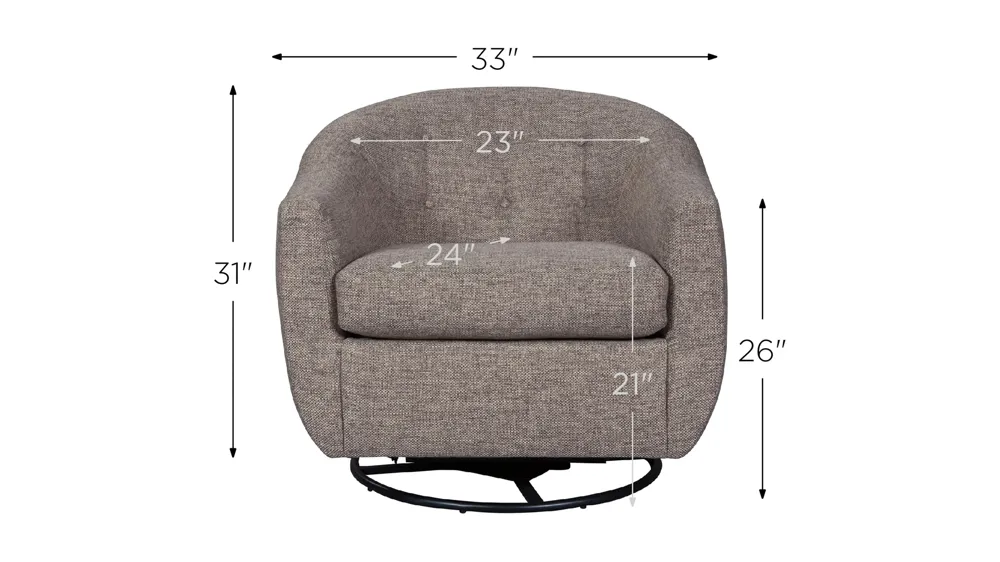 Upshur Swivel Glider Accent Chair Dimensions