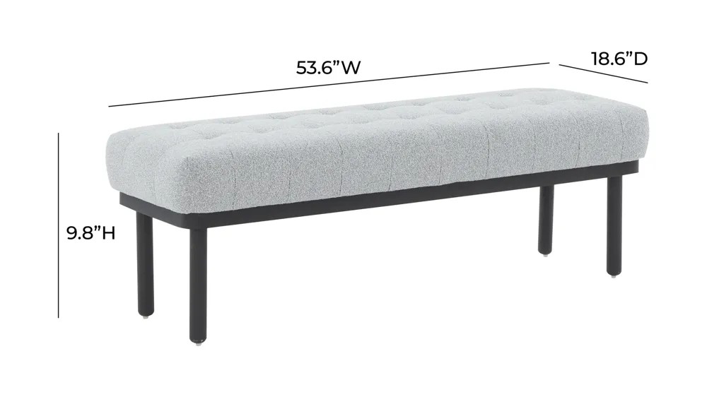 Olivia Boucle Bench Dimensions