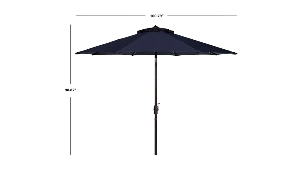 Ortega UV Resistant 9 ft Auto Tilt Crank Umbrella Dimensions