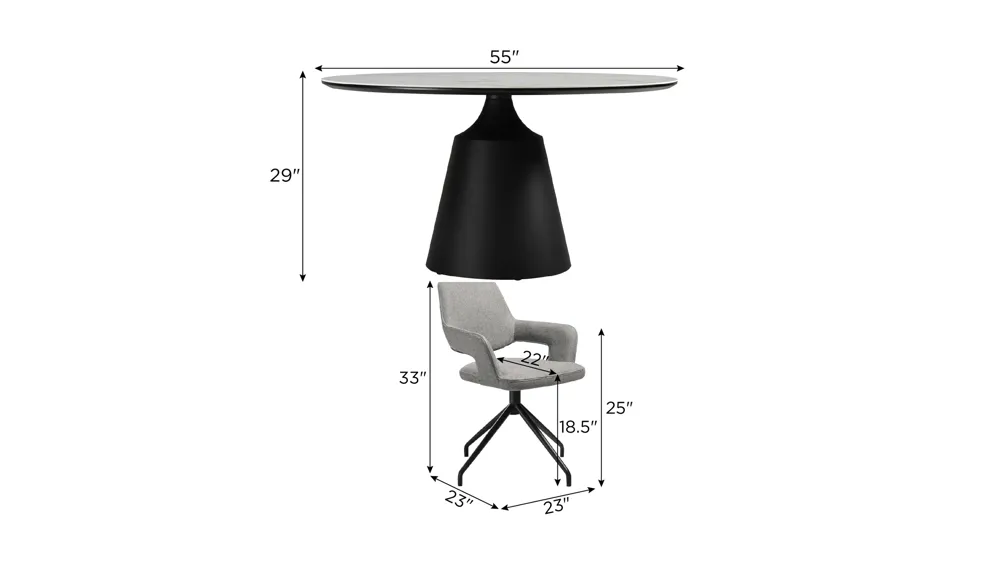 Knox Penny 5-pc. Dining Set Dimensions